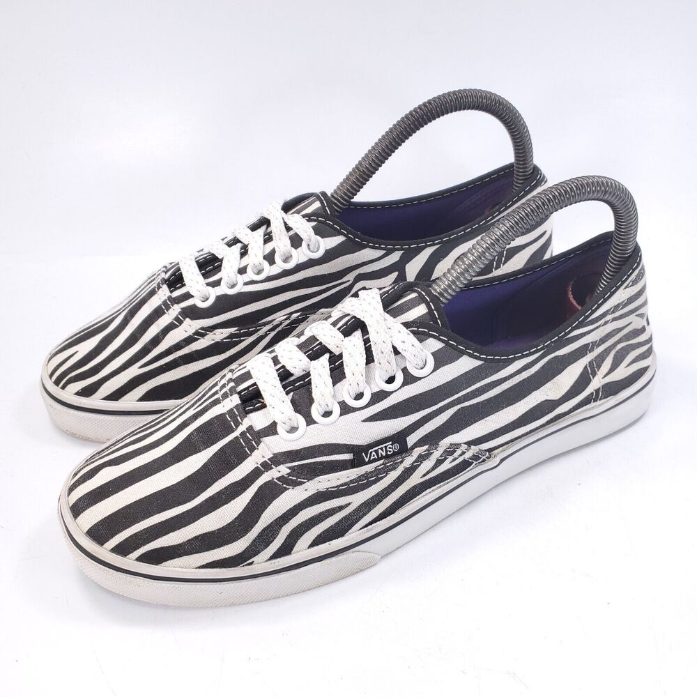 Vans Off the Wall Athletic Lace Up Shoe Womens Size 8 Mens 6.5 T375 Zebra Print